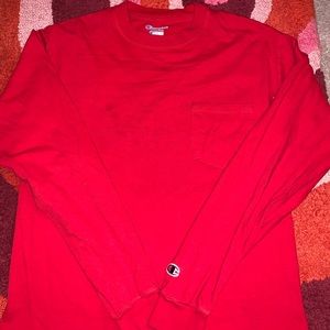 Red Champion Pocket Tee